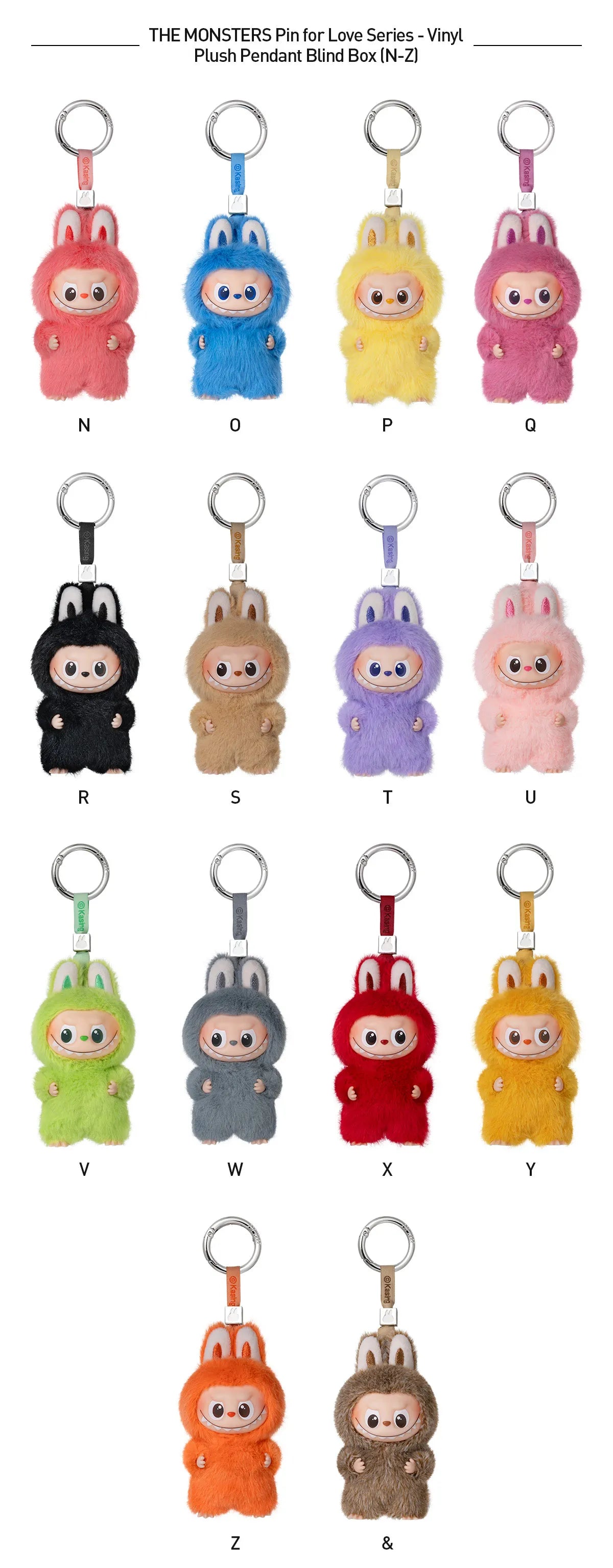 Pop Mart The Monsters Pin for Love Series Vinyl Plush Pendant Blind Box (A-M)