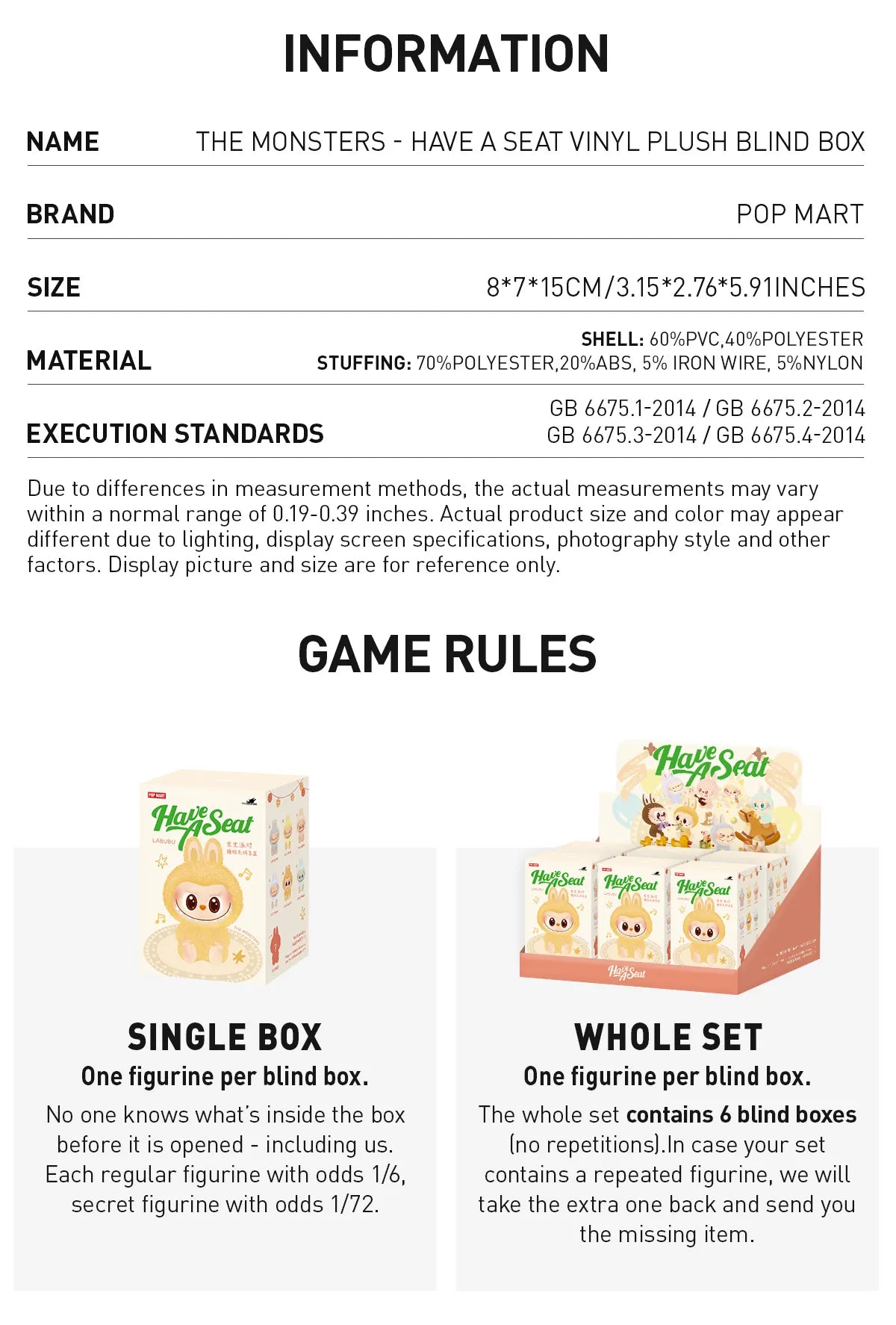 Pop Mart Labubu The Monsters Have a Seat Vinyl Plush Blind Box